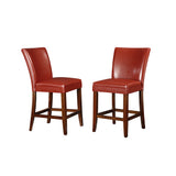 Homelegance By Top-Line Harmonn Classic Upholstered High Back Counter Height Chairs (Set of 2) Red Rubberwood