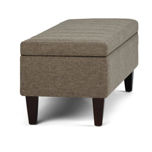 English Elm Monroe Storage Ottoman – Stylish Fawn Brown Fabric With Hidden Storage, Versatile Seating & Safety Features B136P158195