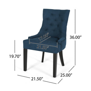 English Elm Cheney Tufted Upholstered Dining Chair Set with Solid Wood Legs for Modern Rooms 54181.00FNBLU