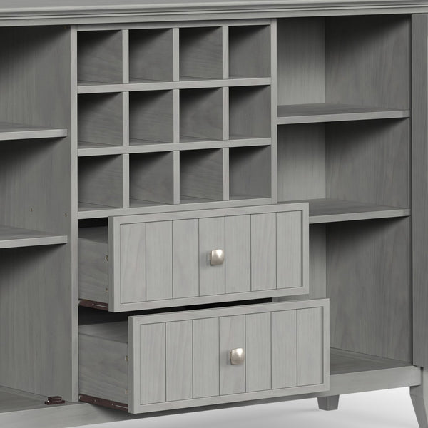 English Elm Bedford - Handcrafted Buffet & Wine Rack In Fog Grey - Elegant Storage For Dining & Living Spaces B136P158484