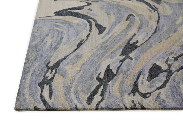 Feizy Rugs Dryden Hand-tufted Abstract Viscose/Wool Rug - Elegant Blue-green And Gray Design For Modern Spaces Blue,Gray,Taupe Viscose,Wool 8738790fblugrye10