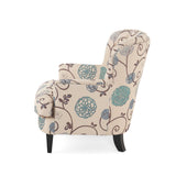 Christopher Knight Home® - Noble House - Tafton White And Blue Floral Fabric Club Chair