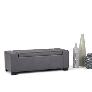 English Elm Laredo Large Storage Ottoman In Stone Grey - Stylish Multifunctional Seating With Hidden Storage B136P159045