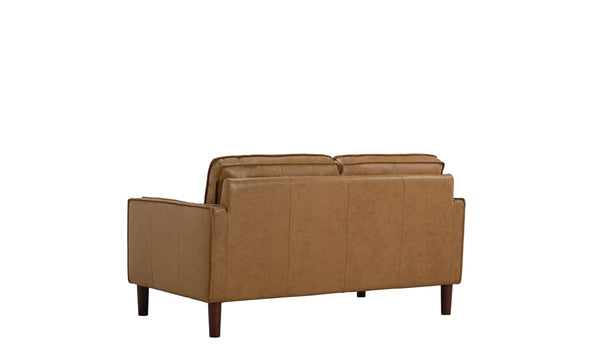 Porter Designs Porter Soria Top-grain Leather Loveseat - Luxurious Camel Comfort With Mid-century Modern Style Brown Leather 02-204-02-8760