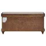 Homelegance By Top-Line Nikita Storage Bench with Linen Seat Cushion Brown Wood