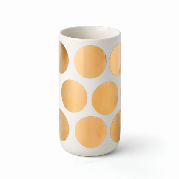 Lenox Kate Spade On The Dot Tall Gold Dot Vase White, WHITE PORCELAIN 894633