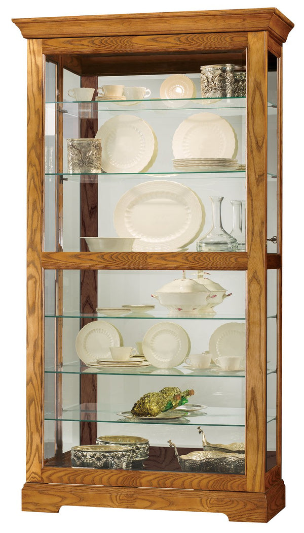 Hekman Furniture 680646 Tyler Vii Curio Cabinet - Classic Golden Oak Finish, Adjustable Shelves & Illuminated Display Golden Oak Tyler Vii Curio 680646