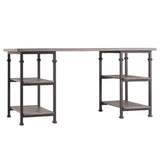 Homelegance By Top-Line Rafferty Vintage Industrial Storage Desk Black Wood