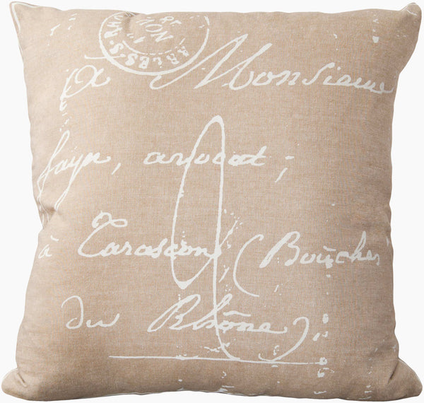 Surya Montpellier 18"L X 18"W French Country Cottage Accent Pillow - Soft Cotton For Cozy Elegance! Off,White Cotton,Cotton Lg511-2222d