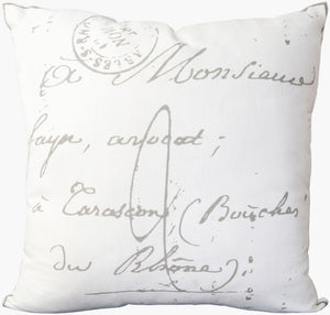 Surya Montpellier 18"L X 18"W French Country Cottage Accent Pillow - Soft Cotton For Cozy Elegance! Gray Cotton,Cotton Lg512-2222d