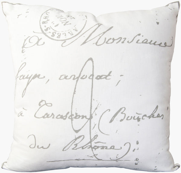 Surya Montpellier 18"L X 18"W French Country Cottage Accent Pillow - Soft Cotton For Cozy Elegance! Gray Cotton,Cotton Lg512-2222d