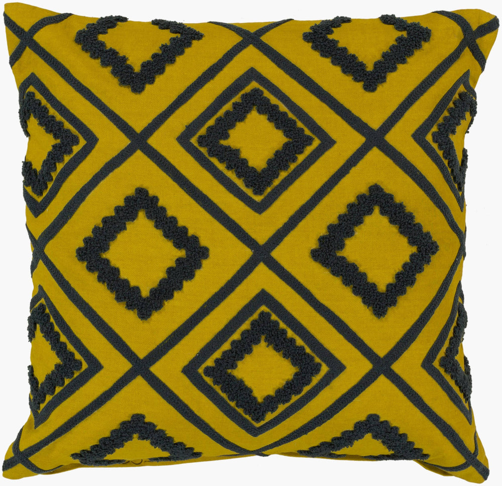 Surya Tribe Lg-553 Elegant 18"X18" Global-inspired Accent Pillow – Eclectic Cotton Charm For Your Home Navy Cotton Lg556-1818