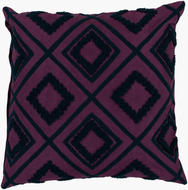 Surya Tribe Lg-553 Elegant 18"X18" Global-inspired Accent Pillow – Eclectic Cotton Charm For Your Home Navy Cotton Lg556-1818