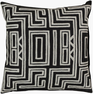 Surya Kuba Geometric Cotton Accent Pillow Artisan Woven Global Textile Sofa Decor 22in LG560-2222D