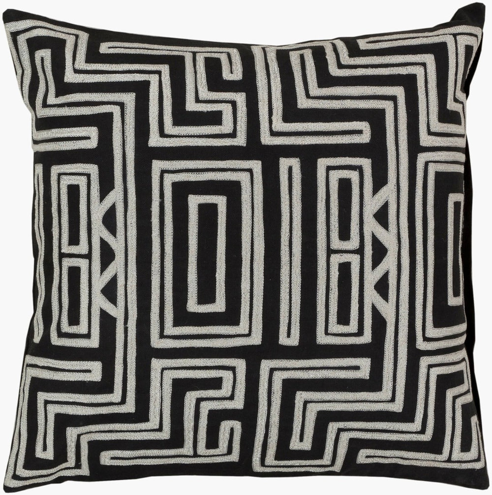 Surya Kuba Geometric Cotton Throw Pillow Artisan Woven Global Textile Accent for Sofa LG560-2222P