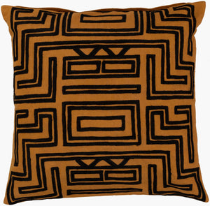 Surya Kuba 18" Decorative Accent Pillow - Global-inspired Elegance For Eclectic Home Décor & Charm Burnt Orange Cotton Lg562-1818