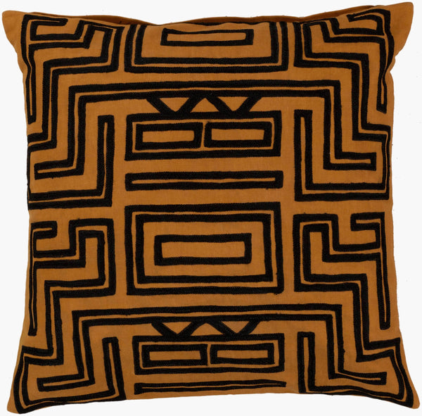 Surya Kuba 18" Decorative Accent Pillow - Global-inspired Elegance For Eclectic Home Décor & Charm Burnt Orange Cotton Lg562-1818