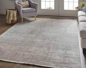 Feizy Rugs Cadiz Abstract Low Pile Rug - Modern Elegance With Distinctive Patterns Inspired By Spanish Architecture Tan,Ivory,Gray Viscose,Acrylic 86639fwfbgegryp22