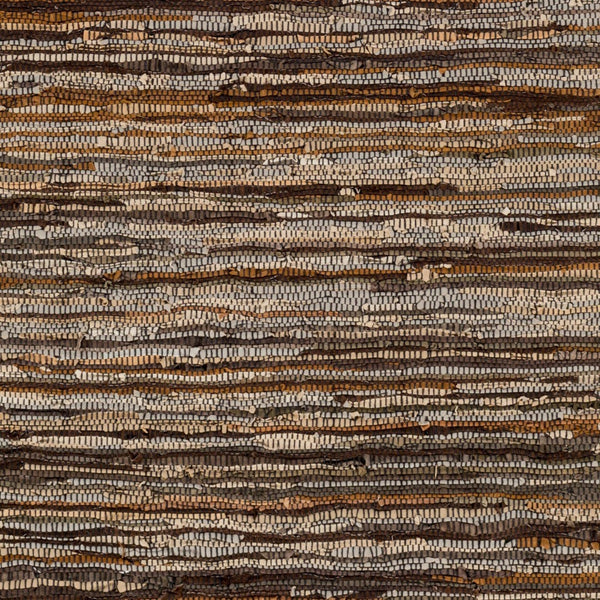 Livabliss Log Cabin Genuine Leather Flatweave Area Rug Handwoven Rustic Entryway Accent Dark Brown, Med 6' x 9' LGC1000-69