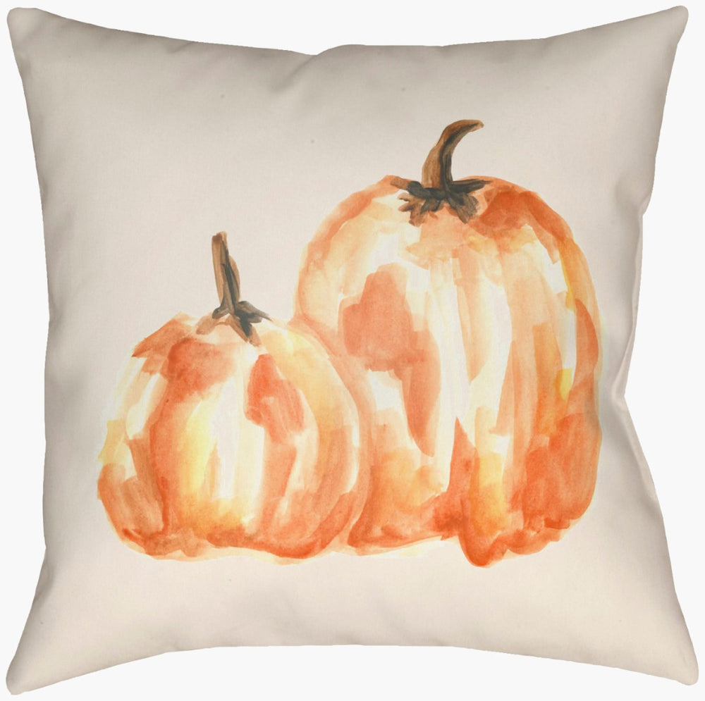 Livabliss Lodge Cabin Woven Polyester Accent Pillow Rustic Square Throw for Sofa or Armchair Ivory, Pumpkin 20"L x 20"W LGCB2084-2020