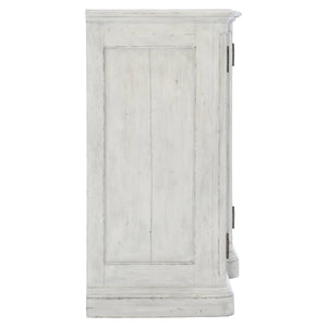 Bernhardt Bernhardt Mirabelle Buffet With Whitewashed Finish, Antiqued Mirrored Panels & Black Hardware — Stylish Storage 304132
