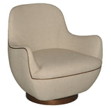 Brene Walnut Swivel Armchair, Felton Oatmeal