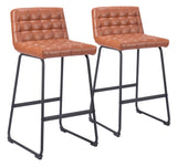 Pago Barstool - Set of 2 Brown 109950 Zuo Modern