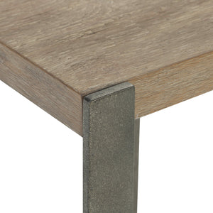 Bernhardt Bernhardt Tribeca Wire-Brushed Oak Accent Table With Textured Steel Supports And Lower Shelf Storage 333123