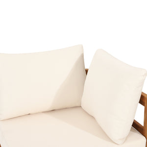 English Elm Crowne Outdoor Corner Chat Set Acacia Wood Woven Rattan Patio Conversation Furniture 74131.00
