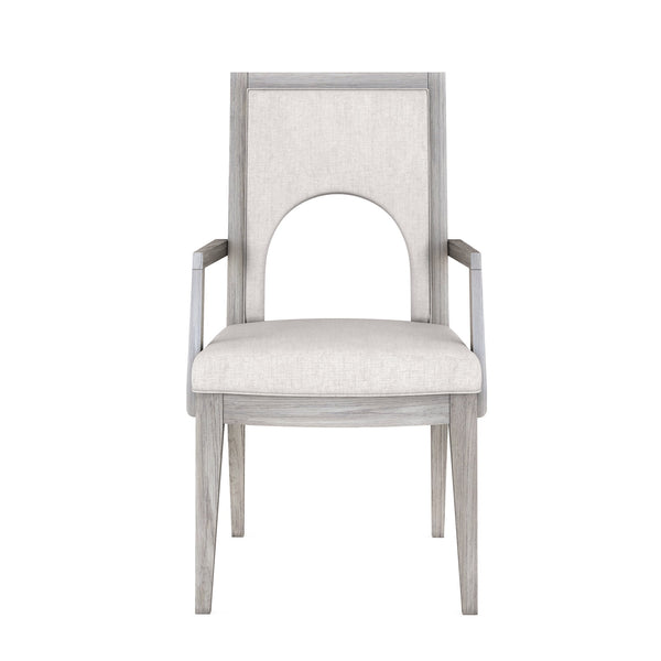 A.R.T. Furniture Set Of 2 - Vault Upholstered Arm Chair - New Traditional Design With Mink Finish, Tailored Performance Fabric Comfort - Set Of 2 Gray Parawood Solids,Foam,Fabric 285207-2354