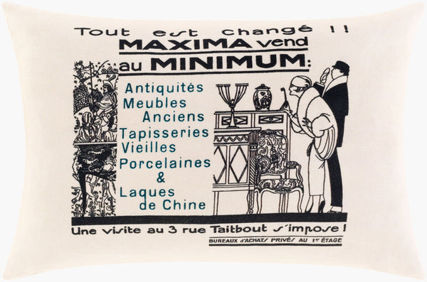 Surya La Guirlande 12"L X 18"W Luxurious Cotton Lumbar Pillow - Elegant Home Decor Accent Piece Black Cotton,Cotton Lgl003-1218p