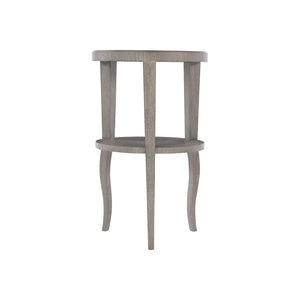 Bernhardt Bernhardt Gray Truffle Round Accent Table With Fancy-Face Top, Lower Shelf & Cabriole Legs 442112