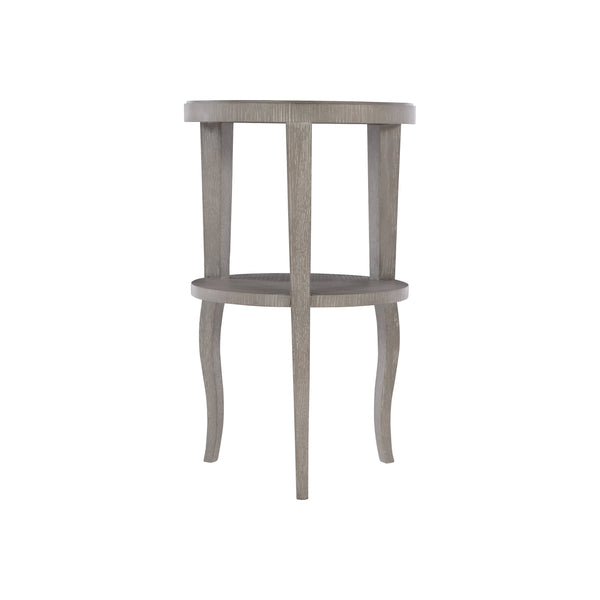 Bernhardt Bernhardt Gray Truffle Round Accent Table With Fancy-Face Top, Lower Shelf & Cabriole Legs 442112