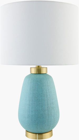 Livabliss Lago Ceramic and Iron Accent Lamp with Linen Shade for Warm Ambient Bedroom Glow LGO-001