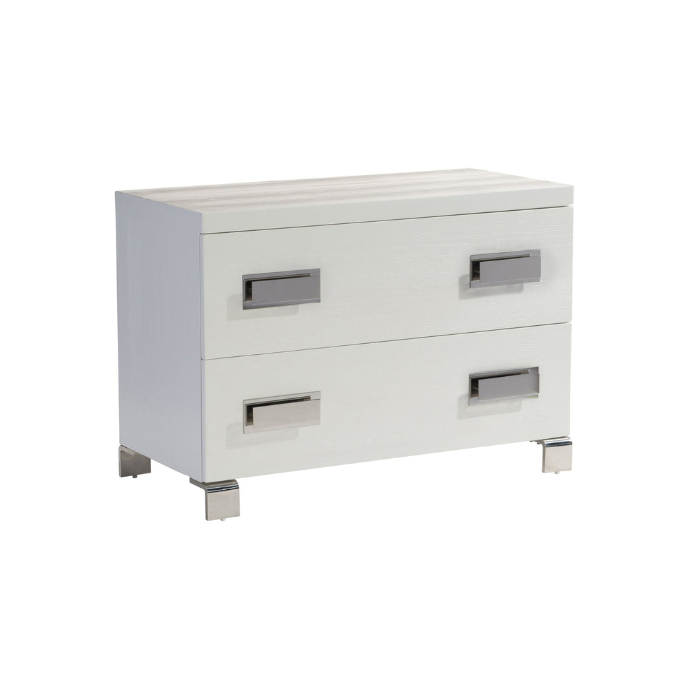 Bernhardt Bernhardt Coro Nightstand With Azucar Soft-Close Drawers, Stainless Accents & Built-In Usb Charging 316232