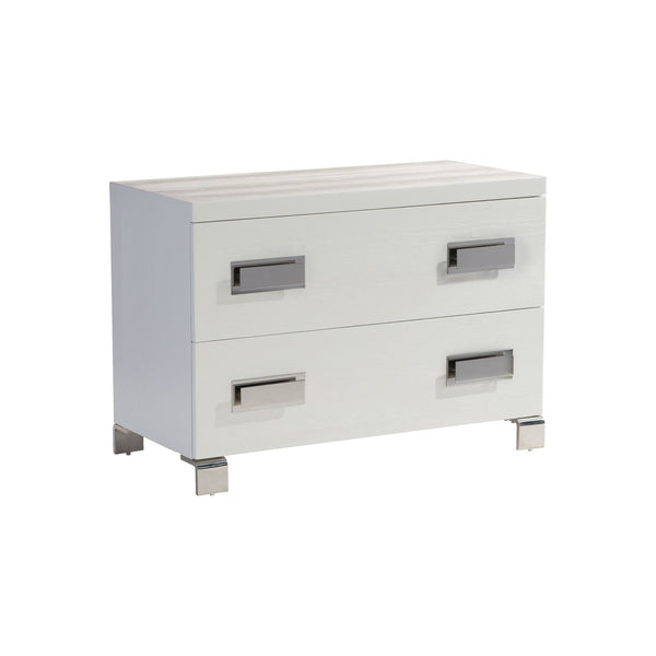Bernhardt Bernhardt Coro Nightstand With Azucar Soft-Close Drawers, Stainless Accents & Built-In Usb Charging 316232