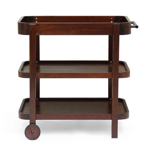 English Elm Christopher Knight Home® - TROLLEY Christopher Knight Home Selleck Mahogany Wood Bar Cart 24"D x 31.75"W Stylish Mobile Server for Entertaining and Bottle Storage 63113.00