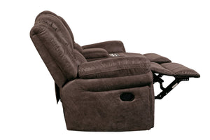 Porter Designs Porter St John Motion Reclining Love Seat - Plush Brown Leather-like Comfort For Stylish Living Brown Fabric 03-201-02-7625