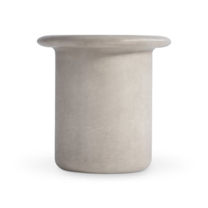 Bernhardt Bernhardt Modern Decliff Side Table In Pumice Cast Resin — Sculptural Pedestal Accent, 26"W X22"D 530130