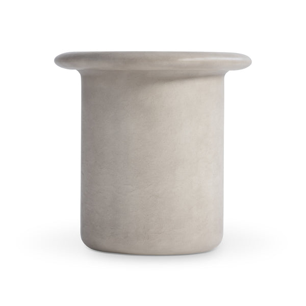 Bernhardt Bernhardt Modern Decliff Side Table In Pumice Cast Resin — Sculptural Pedestal Accent, 26"W X22"D 530130