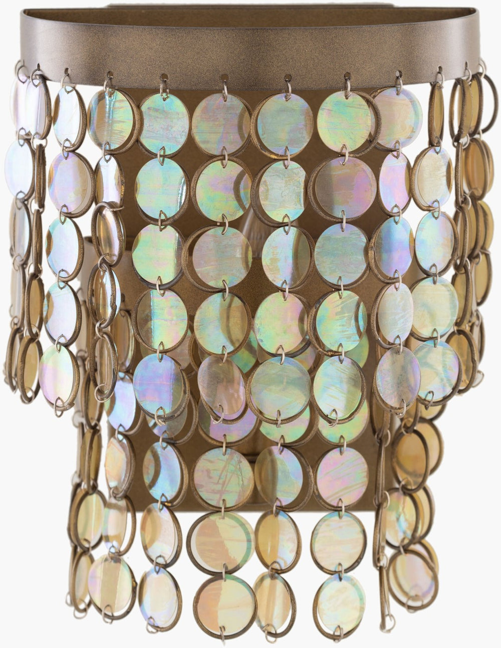 Surya Langston Elegant Modern 8"L X 5"W X 10"H Wall Sconce - Revitalize Your Decor With Style! Fixture, Metallic ,Brass,Base, Metallic ,Brass Iron,Acrylic Lgt-002