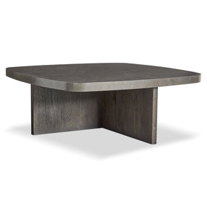 Bernhardt Bernhardt Monroe Stone Top Cocktail Table Sculptural Wood Base for Modern Living Rooms 574014