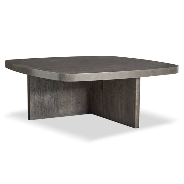 Bernhardt Bernhardt Monroe Stone Top Cocktail Table Sculptural Wood Base for Modern Living Rooms 574014
