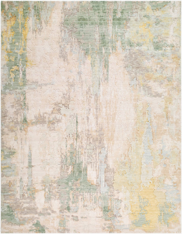 Surya Langley 10' X 14' Handmade Rug - Exquisite Mid-century Modern Design In Luxurious Nylon And Wool 'Pastel Green Wool,Nylon Lgy2302-2610