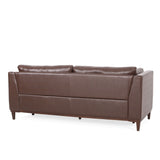 Christopher Knight Home® - Noble House - Warbler Contemporary Faux Leather Upholstered 3 Seater Sofa