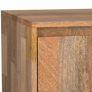 English Elm Hunter - Handcrafted Solid Mango Wood Tv Media Stand With Industrial Black Iron Legs & Storage B136P158734