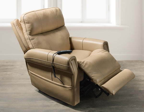 Hooker Furniture Carroll Ultra-Soft Sorrento Sand Power Recliner With Lift, Motorized Headrest & Lumbar Support RC603-PHLL4-082