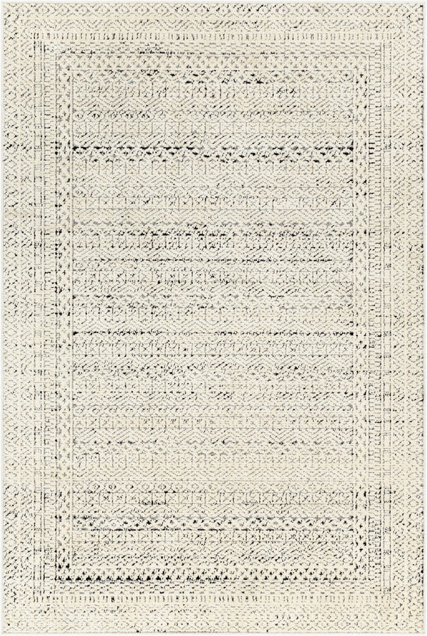 Livabliss La Boheme Global Pattern Machine Woven Accent Rug for Entryways and Bedroom Floors Ivory, Black 5'3" x 7' LHB2300-537