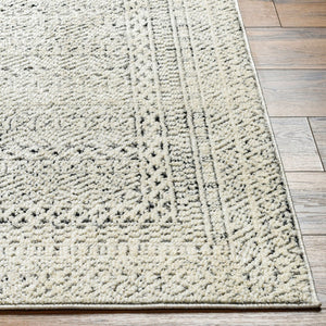Livabliss La Boheme Global Pattern Machine Woven Accent Rug for Entryways and Bedroom Floors Ivory, Black 5'3" x 7' LHB2300-537