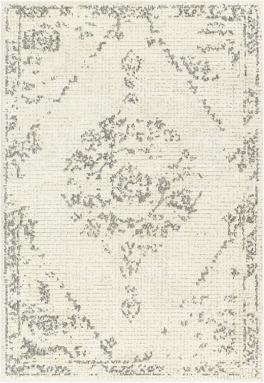 Livabliss La Boheme Traditional Medallion Area Rug Machine Woven in Turkey for Any Room Ivory, Black 3'11" x 5'7" LHB2303-31157